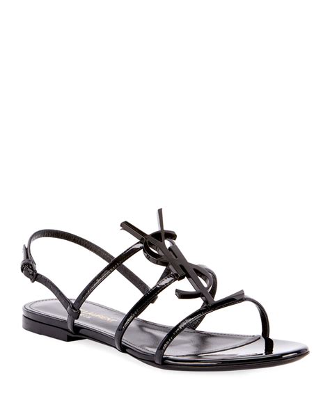 ysl logo flat sandals|ysl sandals platform.